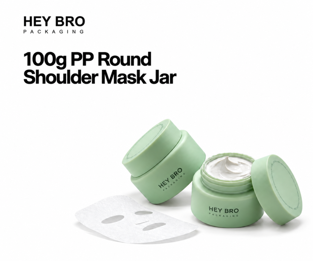 100g PP Round Shoulder Mask Jar on white background