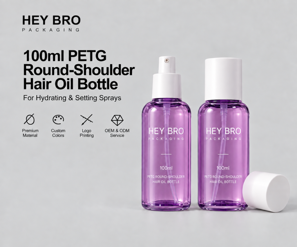 100ml PETG Round Shoulder Hair Oil Bottle