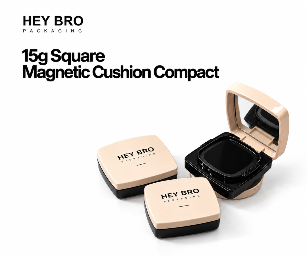 15g Square Magnetic Cushion Compact cosmetic packaging on white background