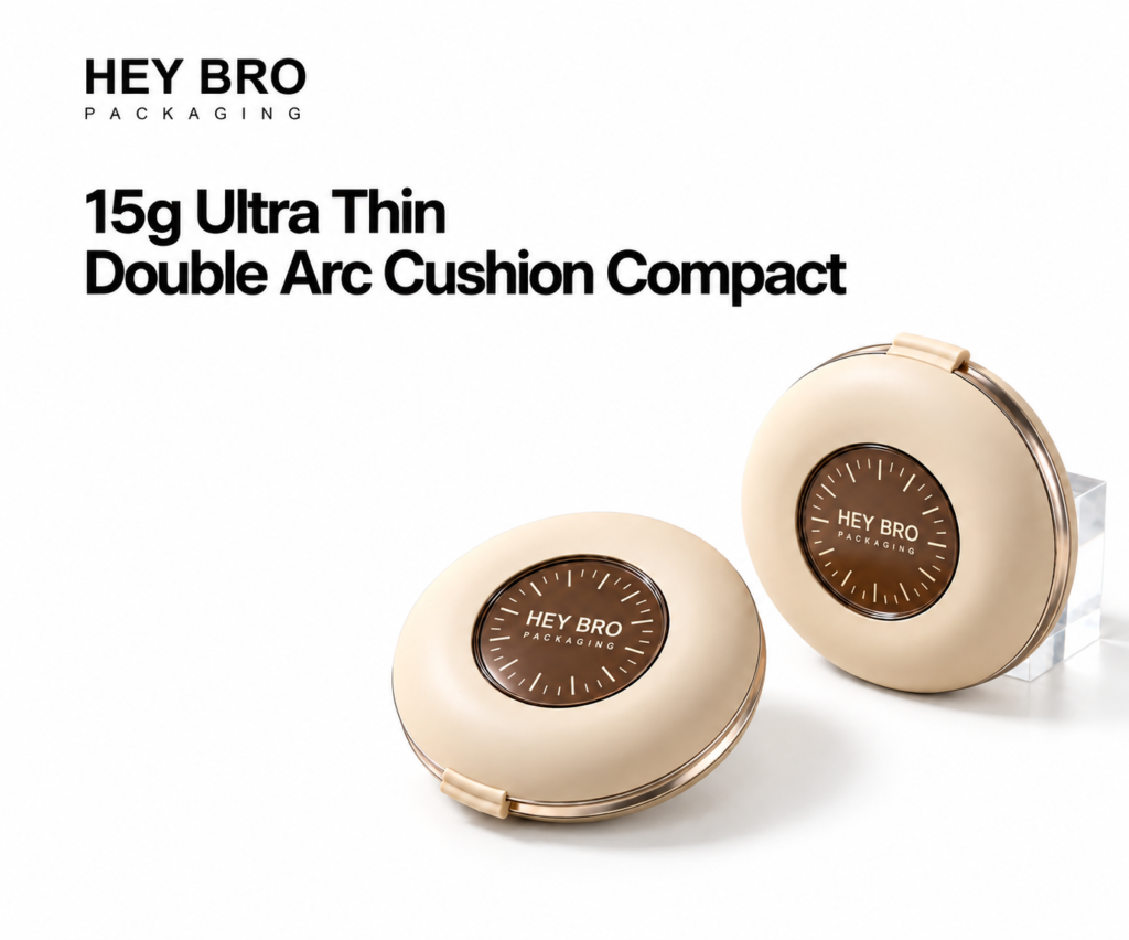 15g Ultra Thin Double Arc Cushion Compact cosmetic packaging on white background