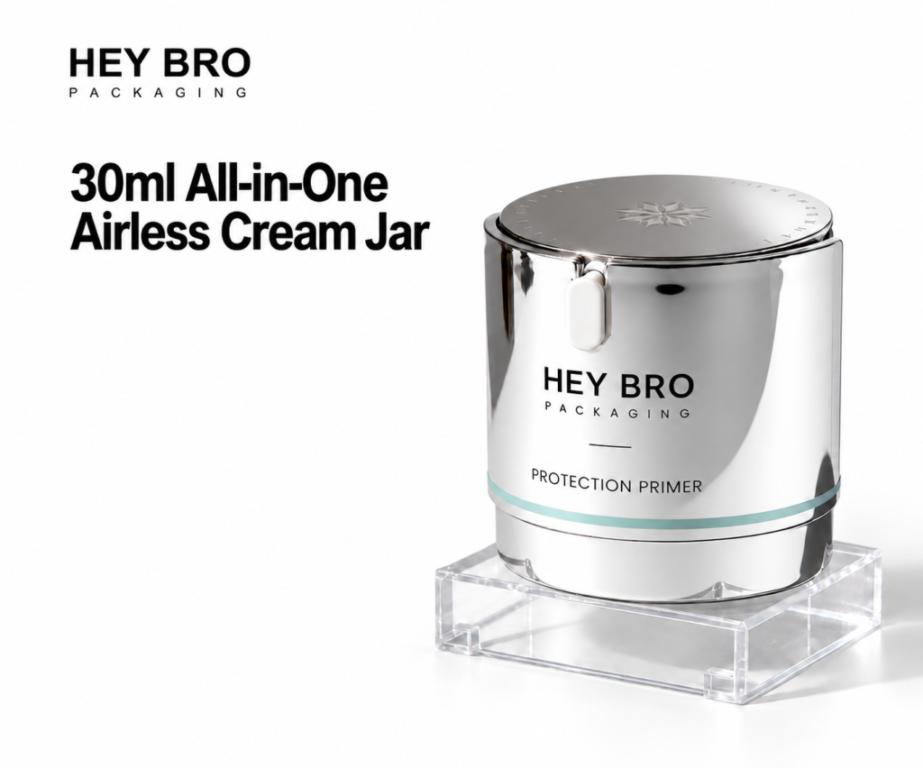 30ml All-in-One Airless Cream Jar cosmetic packaging on white background