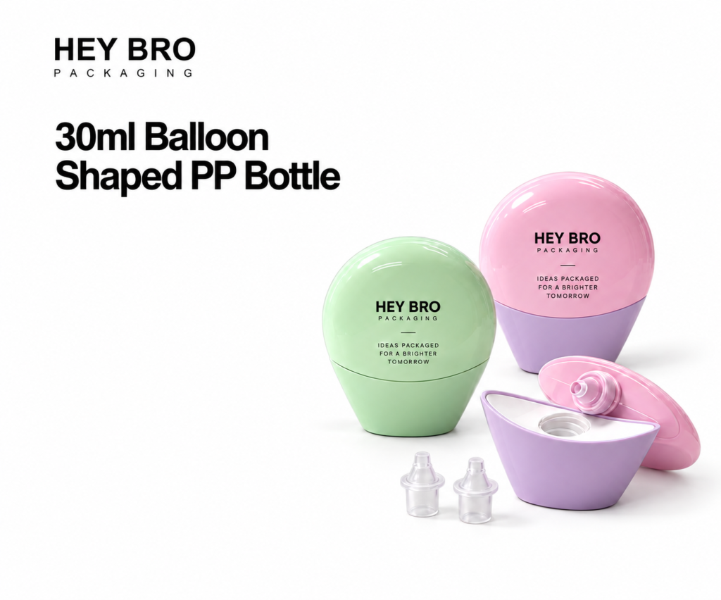 30ml Balloon Shaped PP Bottle cosmetic packaging on white background