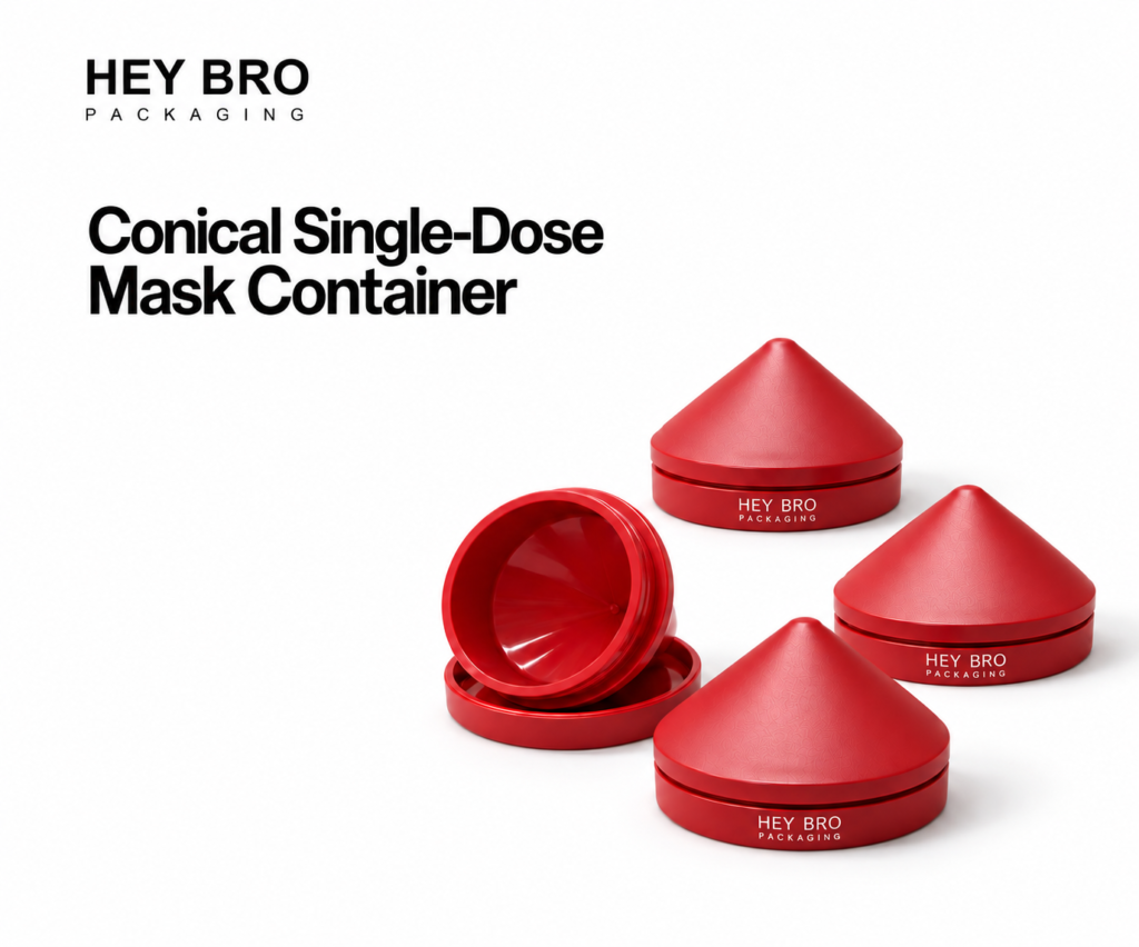 Conical Single-Dose Mask Container cosmetic packaging on white background