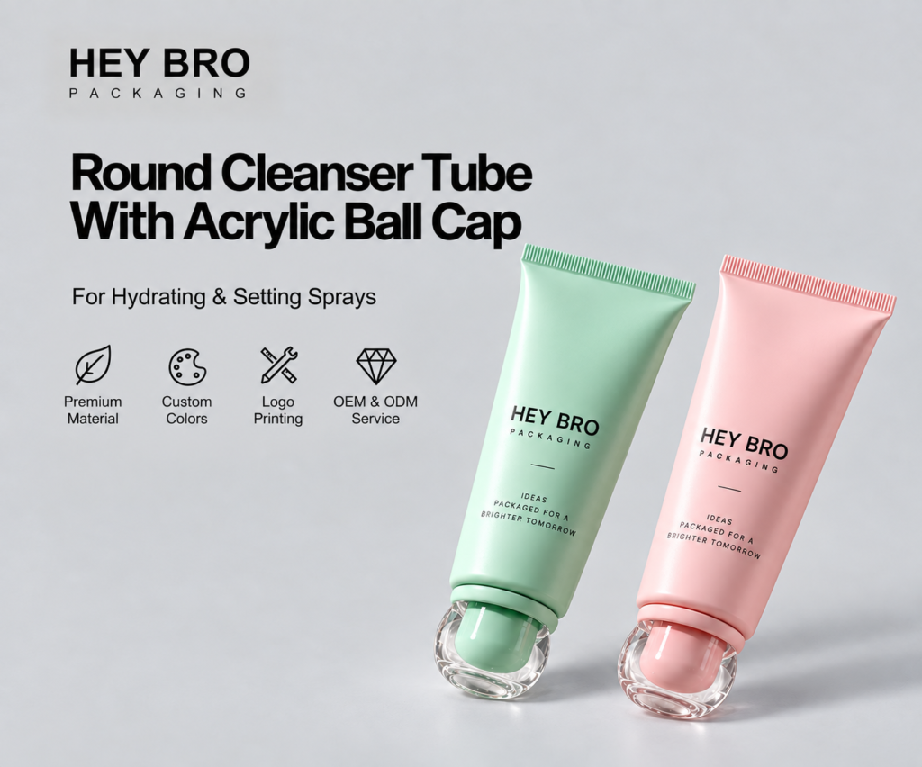 Round Cleanser Tube with Acrylic Ball Cap