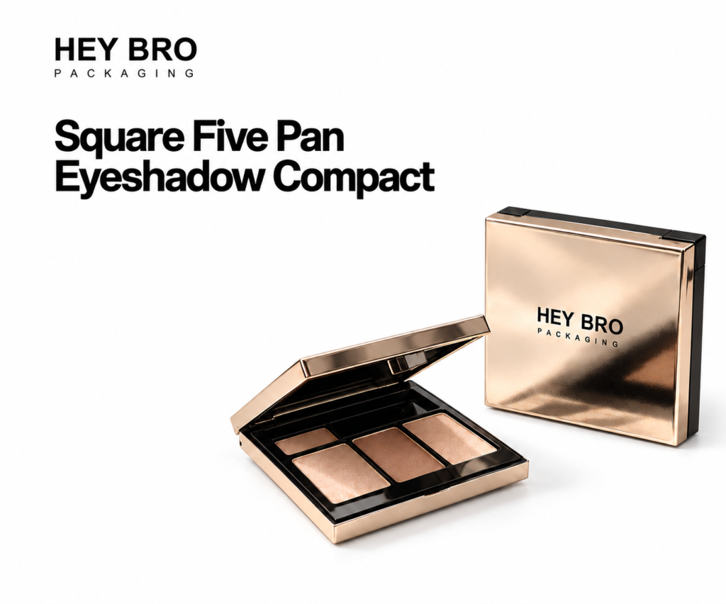 Square Five Pan Eyeshadow Compact cosmetic packaging on white background